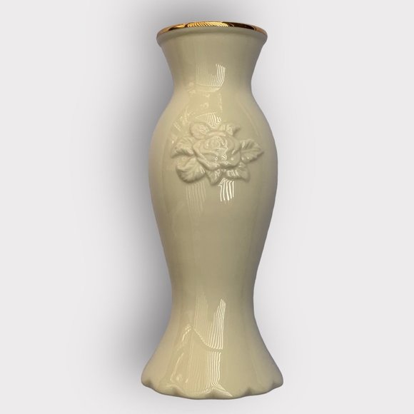 LENOX China Cream Gold Hummingbird Floral Bud Vase 6" - Picture 3 of 4